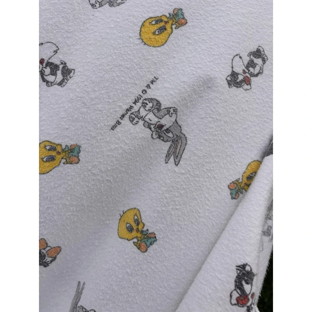 Vintage Baby Looney Tunes Blanket‎ Balloons Bugs Bunny Tweety Sylvester Cotton